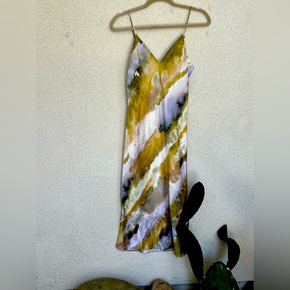 Cami NYC Tie-Dye Midi Dress - Yellow, White, Black - Picture 1 of 7